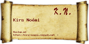Kirs Noémi névjegykártya